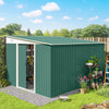 11' x 9' Steel Garden Storage Shed, Outdoor Metal Tool House with Double Sliding Doors & 2 Air Vents