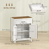 Farmhouse Bathroom Storage Cabinet, Bathroom Cabinet with Barn Doors and Adjustable Shelf, White