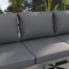 Aluminum Garden Sofa, 3-Person Outdoor Couch, Backyard Furniture for 3-person with Cushions, 72.8