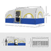 4 Person Camping Tent, 3 Room Cabin Tent, 3000mm Waterproof and UPF30+ with Sewn in Groundsheet and Carry Bag