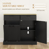 Hidden Garbage Bin Cabinet, Tilt Out Trash Cabinet w/ 2 Drawers, Freestanding Kitchen Island for Laundry