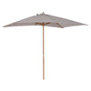 7' x 10' Wooden Patio Umbrella, Rectangle Garden Parasol, Outdoor Sunshade Canopy with Bamboo Ribs for Garden, Grey