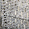 6 Ft Tall Folding Room Divider, 4 Panel Portable Privacy Screen, Hand-Woven Partition Wall Divider, Mixed Grey