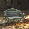 Portable Camp Chair, Double Camping Chair with Cup Holders and Carry Bag, Support 551 lbs, Dark Green