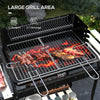 Charcoal Barbecue Grill with Adjustable Grill Height, Portable BBQ Trolley with Ash Catcher and Wheels, Black