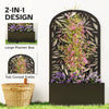 Metal Garden Bed with Trellis for Climbing Plants, Freestanding or Wall Mounted Flower Bed for Garden, Patio, Balcony