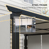 10' x 10' Metal Pergola, Outdoor Pergola with Retractable Canopy, for Garden, Patio, Backyard, Deck, Light Grey