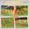 Dog Agility Hurdle Cone Set, Adjustable Obstacle Course Equipment with 8 Cones & 8 Poles, Carry Bag, Orange