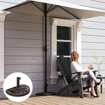 20 lbs Resin Half Round Patio Umbrella Base 20
