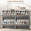 Shoe Storage Cabinet with 4 Flip Drawers, Narrow and Slim, 12-20 Pair of Shoes Organizer for Hallway, Entryway, Grey
