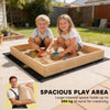 Qaba Wooden Sandbox with Digger, Kids Sandbox with 360° Rotating Seat & Bottom Liner, 72