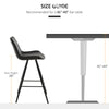 Set of 2 Microfiber Cloth Bar Stools, Multi-functional Kitchen Stools, Bar Chair with Metal Leg Padded Cushion Seat for Dining, Black