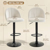 Bar Stools Set of 2, Swivel Counter Height Barstools with Footrest, Cream White