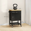 Kitchen Island on Wheels, Rolling Kitchen Cart with Wood Top, Towel Rack, Drawer and Shelf for Dining Area, Black