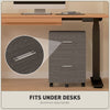 Mobile Filing Cabinet, Vertical File Cabinet with 2 Drawers, Wheels, for Letter or A4 File, Grey