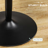 Modern Kitchen Table for 2 People, Round Dining Table with Steel Base for Living Room, Dining Room, Black