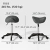 Saddle Stool, Adjustable Rolling Stool, Grey