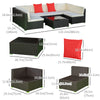 7 Pieces Patio Furniture Set, Rattan Conversation Set Garden Wicker Sofa Set with Washable Cushions and Coffee Table, All Weather PE Rattan Sectional Sofa, Beige