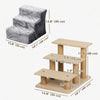 3-Step Dog Ramp for Sofa, Bed, and Couch, with Removable Cover, Light Grey