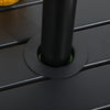 Outdoor Side Table, Patio End Table with Umbrella Hole, Small Coffee Table with Steel Frame for Balcony, Black