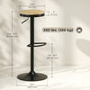 Wood Barstools Set of 2, Swivel Bar Stools with Adjustable Height for Kitchen Counter, Natural Wood and Black