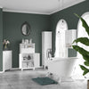 Tall Bathroom Cabinet, Freestanding Storage Organizer with Adjustable Shelves and Cupboards, 15
