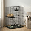2-Tier Cat Cage Indoor, Detachable Metal Wire Kennel with Hammock, Platform, Tray and Cushion for 1-2 Kittens