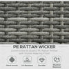 3 Pieces Rattan Wicker Outdoor Conversation Furniture Set w/ Loveseats Coffee Table Cushions for Garden, Patio, Grey