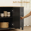 Buffet Cabinet with Soft-Close Doors, Modern Sideboard with 3 Drawers for Living Room, Kitchen, Dining Room, Black