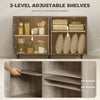 Buffet Cabinet with Storage Modern Fluted Sideboard with Adjustable Shelves Wood Legs for Dining Room Living Room Oak