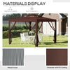10' x 10' Outdoor Canopy Tent Party Tent with Mesh Netting and Double Tier Roof for Backyard, Garden, Patio, Brown