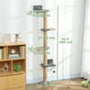 Cat Wall Shelves, Cat Wall Furniture with 4 Platforms, Jute Scratching Post for Indoor Playing, Climbing, Dark Grey