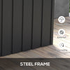 119 Gallon Deck Box, Lockable Galvanised Steel Outside Storage Container for Tools, Cushions, Dark Grey