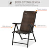 Rattan Reclining Folding Chair Set of 2, Outdoor Wicker Portable Recliner with 7 Adjustable Backrest Position for Garden, Balcony, Patio, Brown