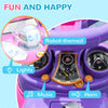 Qaba 3 in 1 Kids Push Car Toddler Sliding Car, Foot to Floor Design with Music, Light, Handle, Removable Canopy, Pink