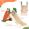 Qaba 3 in 1 Foldable Toddler Slide with Basketball Hoop, Climber, for 1-3 Years Old, Orange