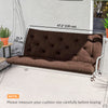 2 Seater Garden Bench Cushion, Soft Thick Outdoor Non-Slip 2 Seater Soft Pad With Backrest, 47
