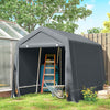 7.9' x 6.6' Garden Storage Tent, Patio Storage Shelter w/ Metal Frame and Double Zipper Doors