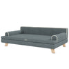 Elevated Dog Sofa Bed, Cat Couch with Cushion, Washable Cover, Wooden Legs, for Medium & Large Dogs, Dark Grey