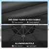 11ft Outdoor Cantilever Umbrella Rotatable Sun Shade Aluminum Market Umbrella with Adjustable Angle & Double-top Canopy for Backyard, Poolside, Lawn and Garden Dark Grey