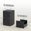2 Drawer File Cabinet with Silent Slides, Vertical Farmhouse Filing Cabinet Fits Letter/A4 Size Home Office, Black