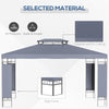 10' x 13' Outdoor Gazebo, Double Roof Patio Gazebo Canopy Shelter with Screen Decorate Corner Frame, Grey