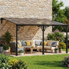 13' x 10' Lean to Gazebo, Hardtop Wall Mounted Outdoor Pergola with Polycarbonate Roof and Metal-Aluminium Frame