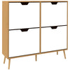Shoe Storage Cabinet with 4 Flip Drawers and Adjustable Shelf, Shoe Cabinet for 8-16 Pairs of Shoes, Natural