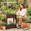 2-Tier Wooden Raised Garden Bed with Legs, 23.6