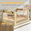 Wooden Hamster Cage, 3 Tier Gerbil Cage with Deep Bottom, Hut, Seesaw, Exercise Wheel, Ramps, 24