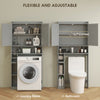 Modern Over the Toilet Storage Cabinet with 2 Doors, Above Commode Storage Cabinet with Toilet Paper Holder, White