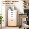 File Cabinet on Wheels Mobile Printer Stand with 5 Drawers for Home Office White