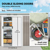 9x4 Outdoor Storage Shed Galvanized Steel Garden Shed with Foundation Kit, Ventilation & Doors, Light Grey