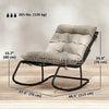 Outdoor Rocking Chair, Oversized Rocking Patio Chair with 25